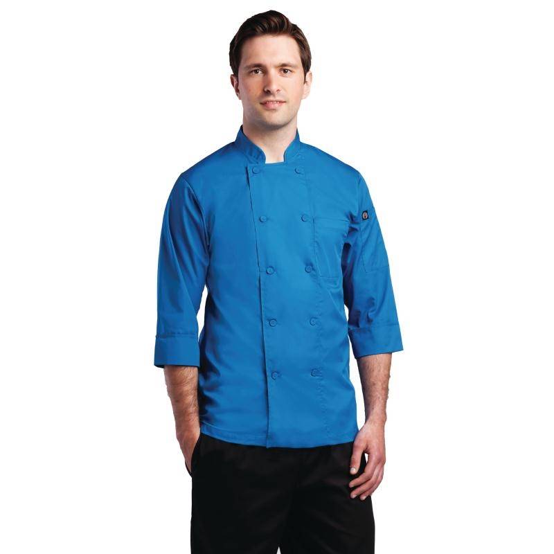 Veste De Cuisinier Manches 3/4 - ChefWorks - Bleue - Disponibles En 6 Tailles