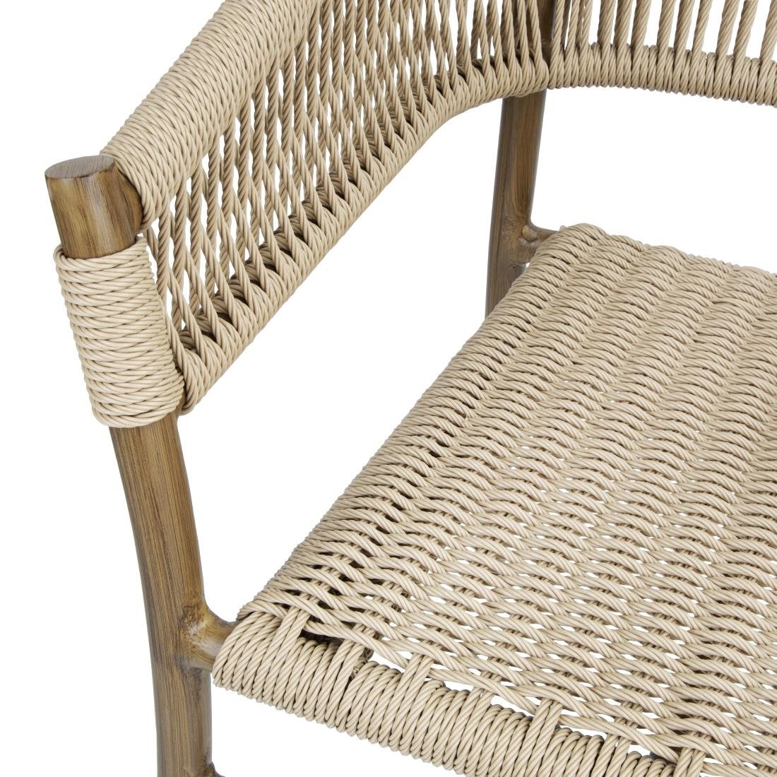 Bolero florence natuurlijk touw twist rieten stoelen (pak van 2)