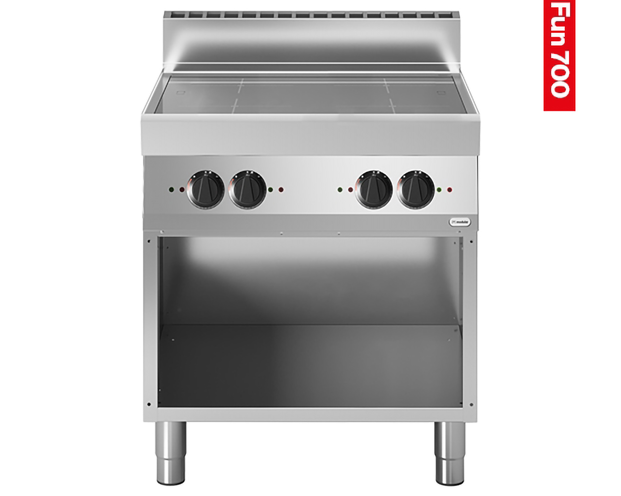 Inductie fornuis Modular - 4 kookzones 400V - Open onderkast - 70x70x99cm