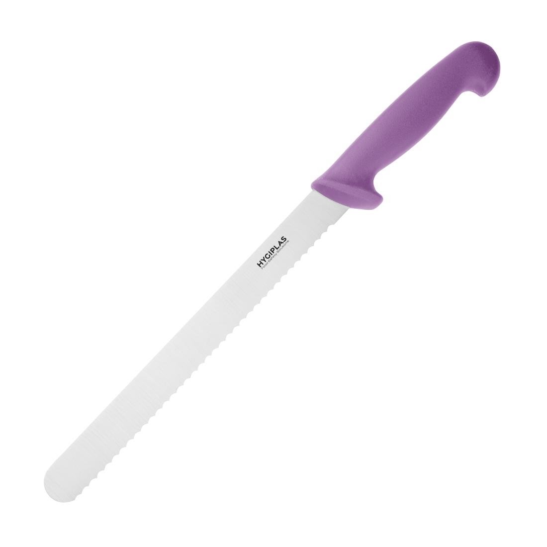Couteau à génoise dentelé Hygiplas violet 254mm