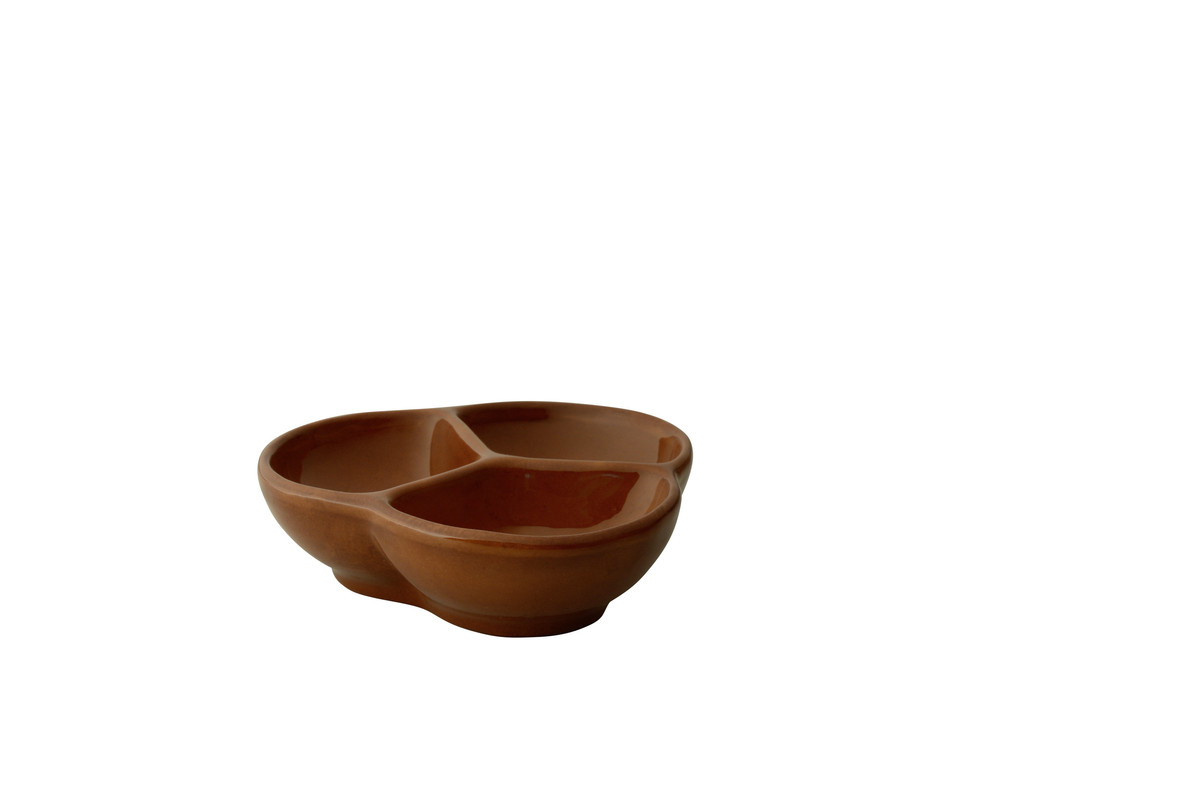 Schaal 3-vaks Classico 13 x 13 cm Bruin