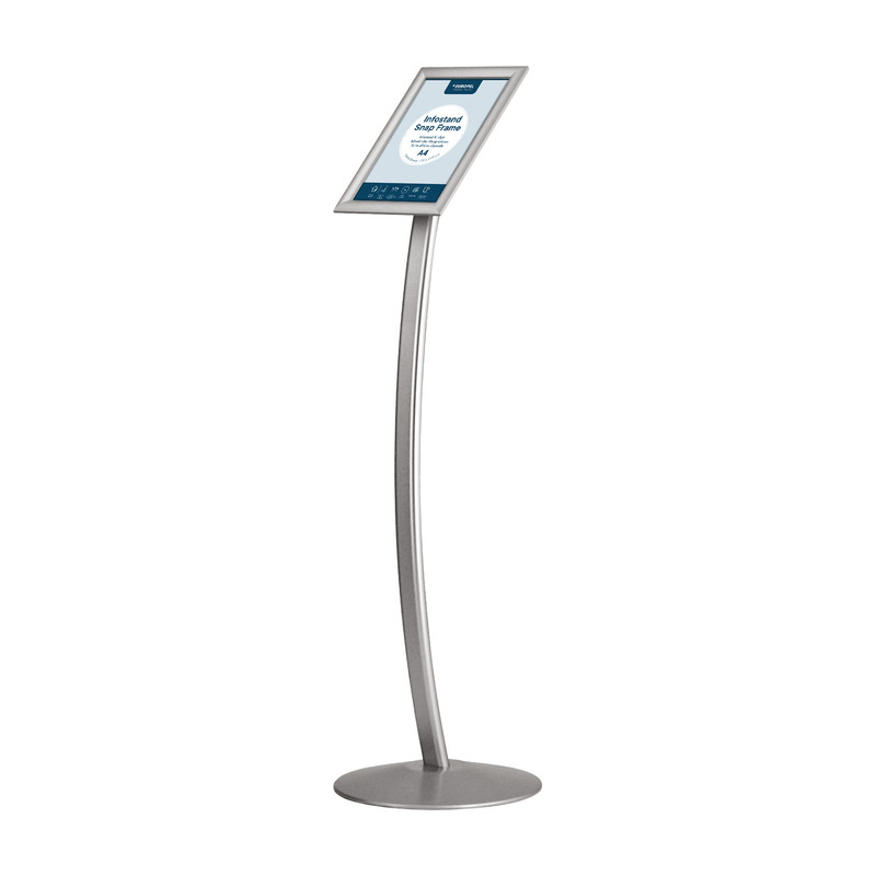 Infostandaard gebogen - A4 - Aluminium/staal