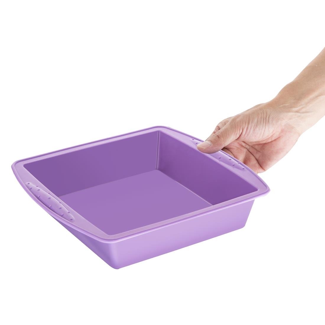 Hygiplas Flexible Silikon Backform Violett Quadratisch 245mm