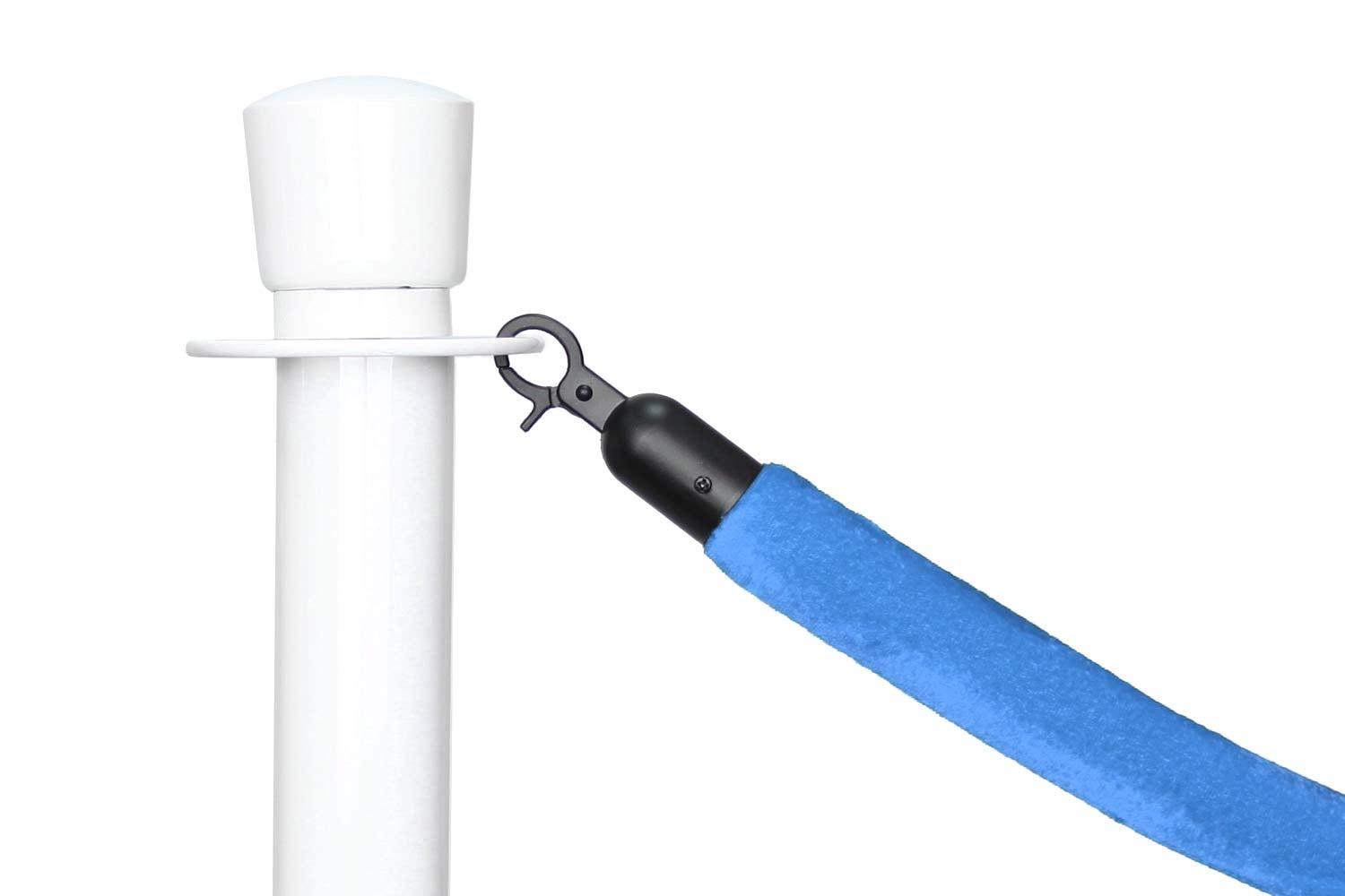 Absperrkordel Standard Velours Hellblau | Länge 150cm | Schwarz