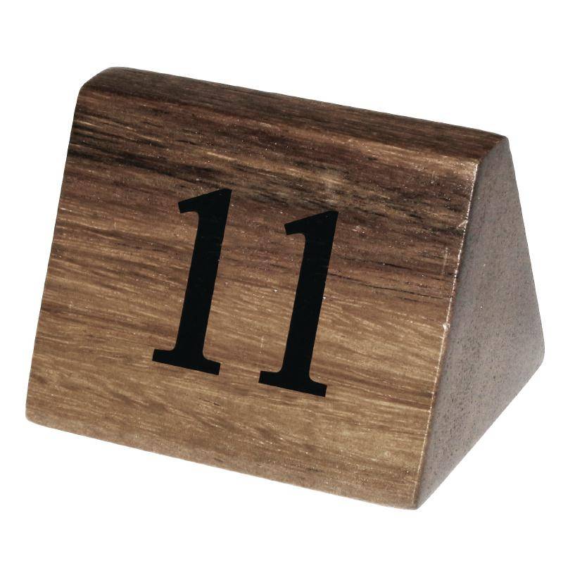 Numéros de Table en Bois | Nr. 11 à 20 | Lot de 10