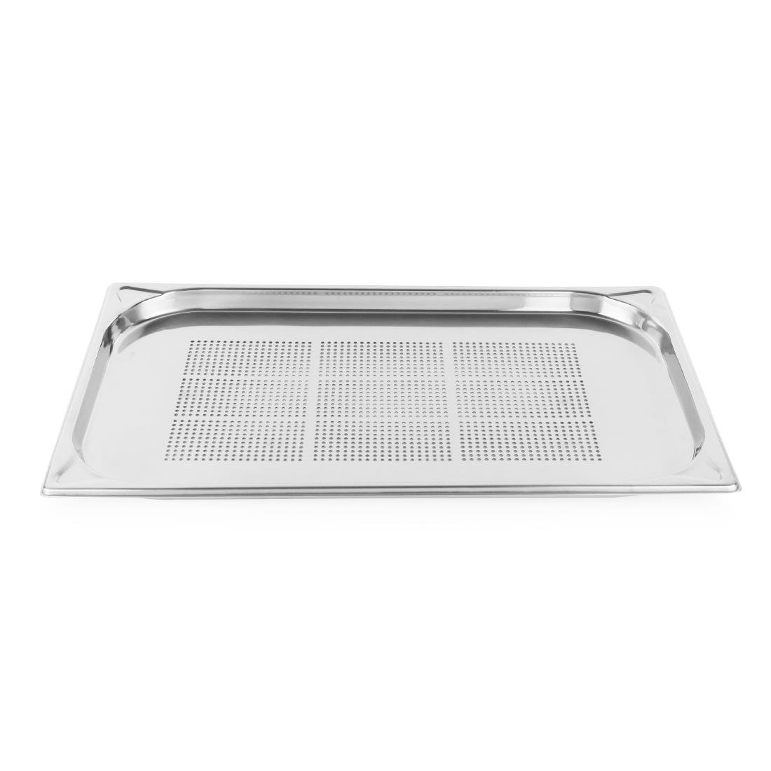 Vogue Edelstahl Schwerlast perforiertes 1/1 Gastronorm Blech 20mm