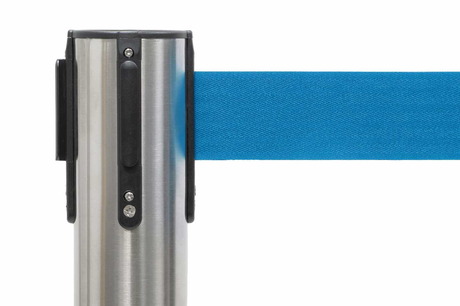 Poteau de File d'Attente - Brossé - Avec Cordon Bleu 2000mm