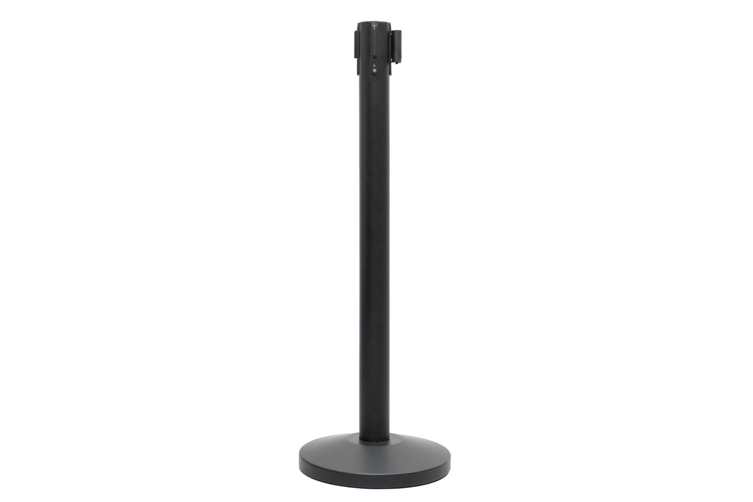 Zwarte Afzetpaal met Trekband Blauw