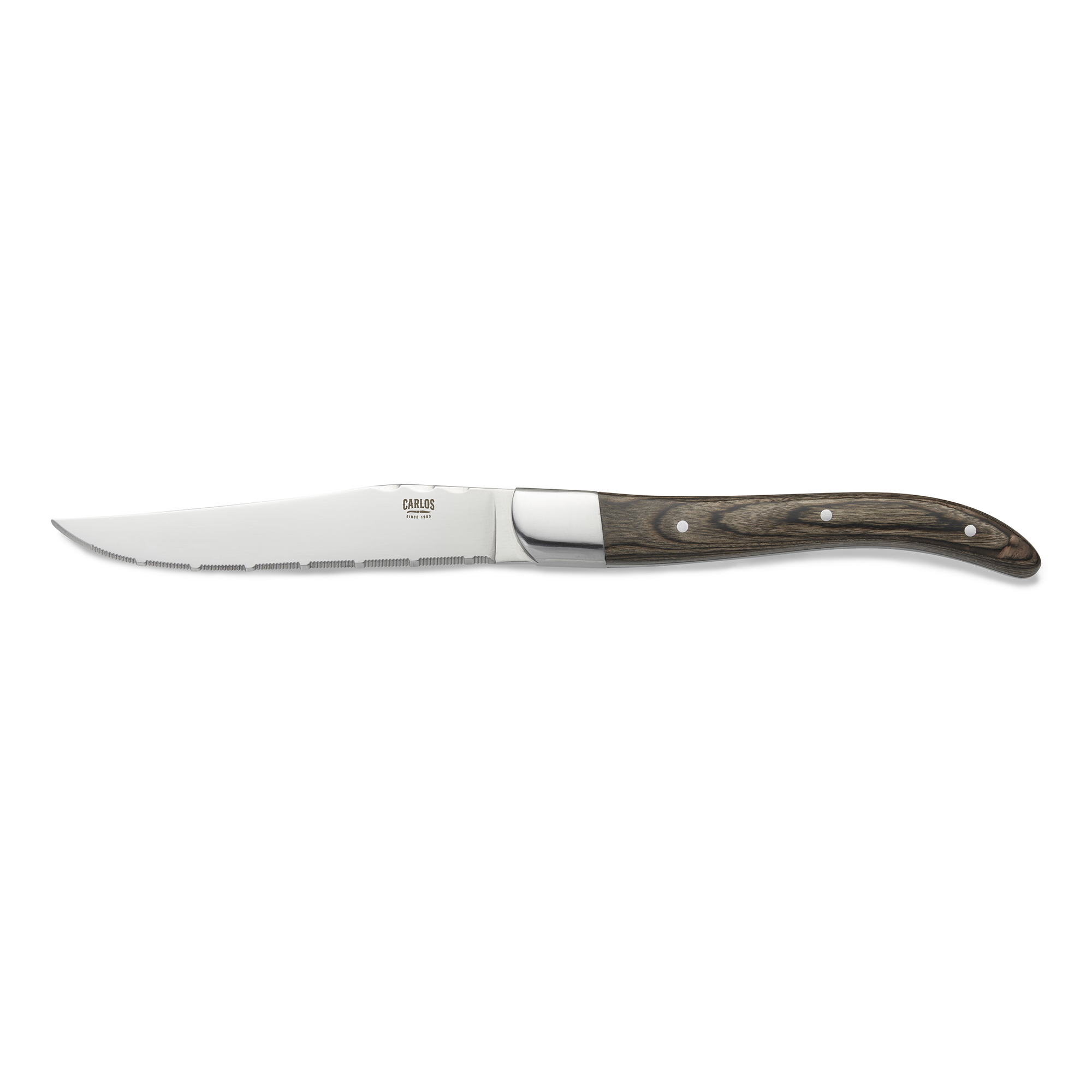 Steakmesser Set CARLOS - mit braunem Pakkaholzgriff - 23 cm - Set á 6 Stück 