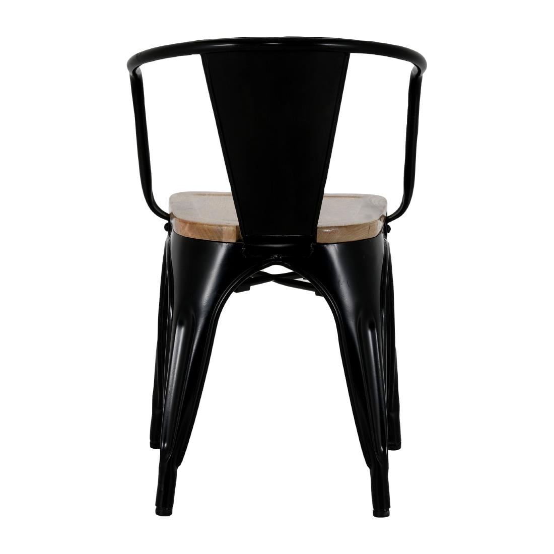Bolero Bistro Curve Sessel Mit Mangoholz-Sitzauflage Schwarz (4 Stück)