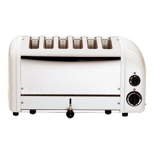 Toaster | Basis aus Aluminiumguss | Weiß | 6 Schlitze