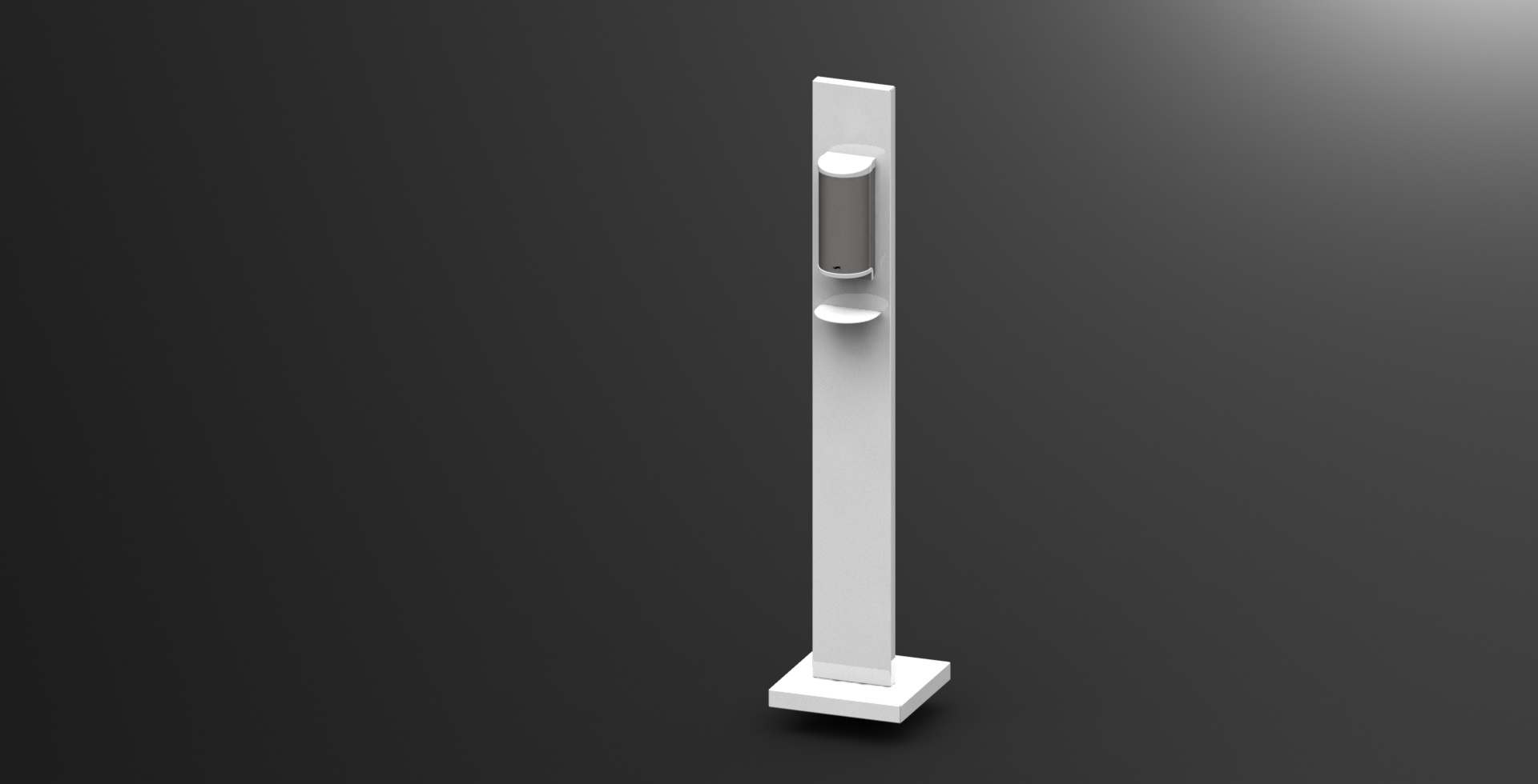 Dispenser Voor Handdesinfectie Wit Met Zuil | 800ml | 305x305x(H)1300mm