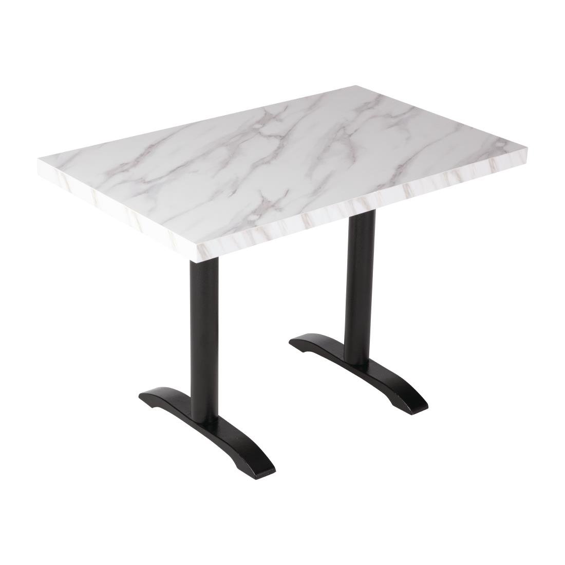 Bolero Vorgebohrte rechteckige Tischplatte Marmoreffekt 700mm