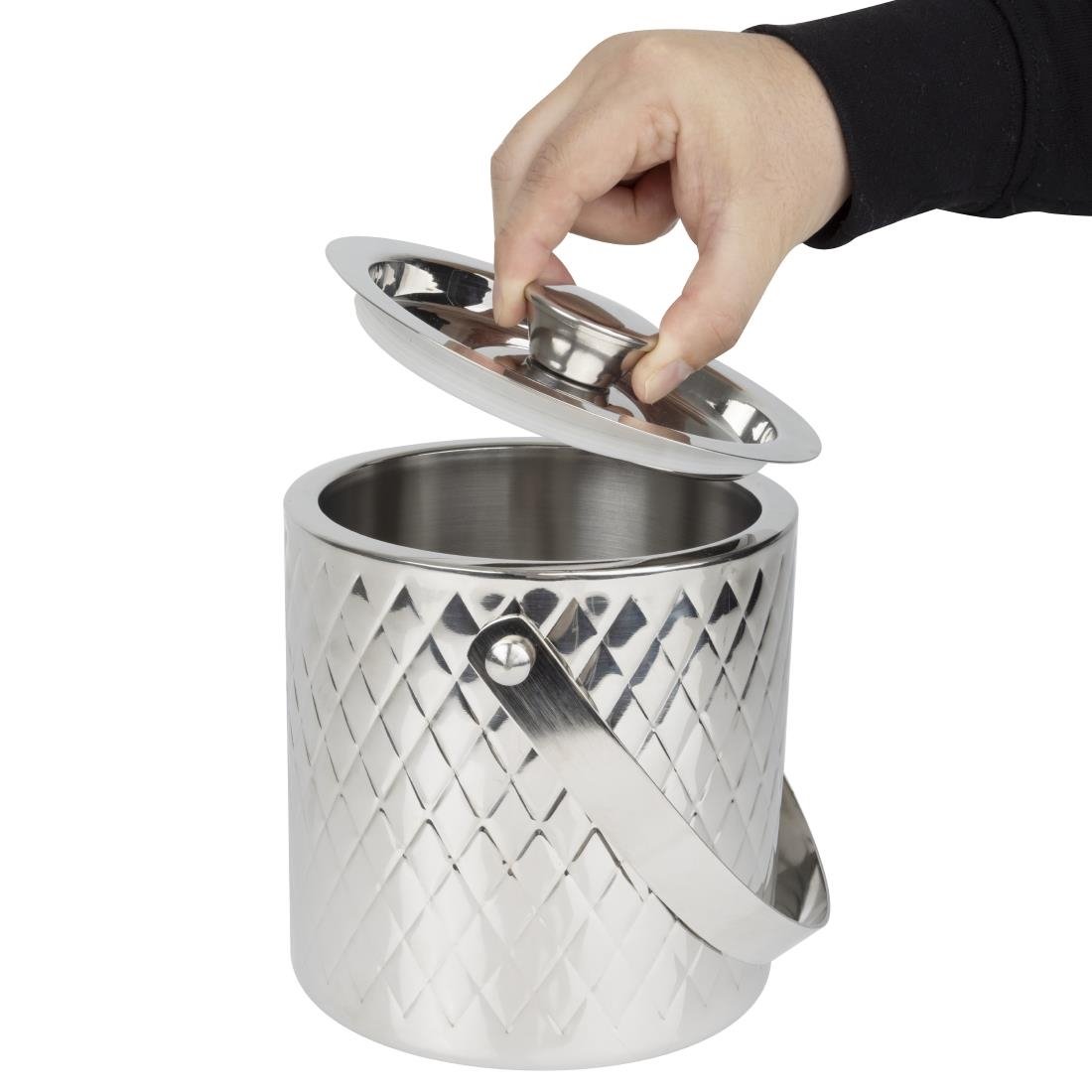 Olympia Geo doppelwandiger Eiskübel Edelstahl - 2Ltr