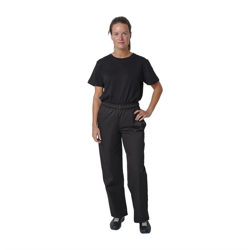 Pantalon de chef noir Vegas Polyester / Coton Unisexe Taille 3XL