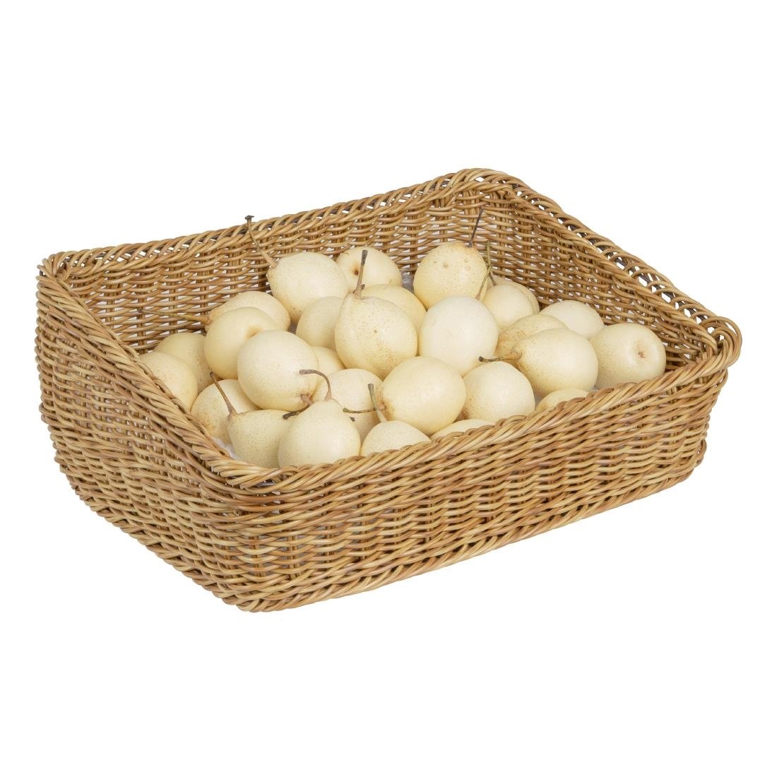 Olympia Polyrattan Rechteckiger Präsentationskorb Hellbraun 525x385mm