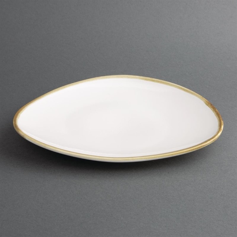 Olympia Kiln driehoekige Borden krijtwit 230mm - 6 stuks