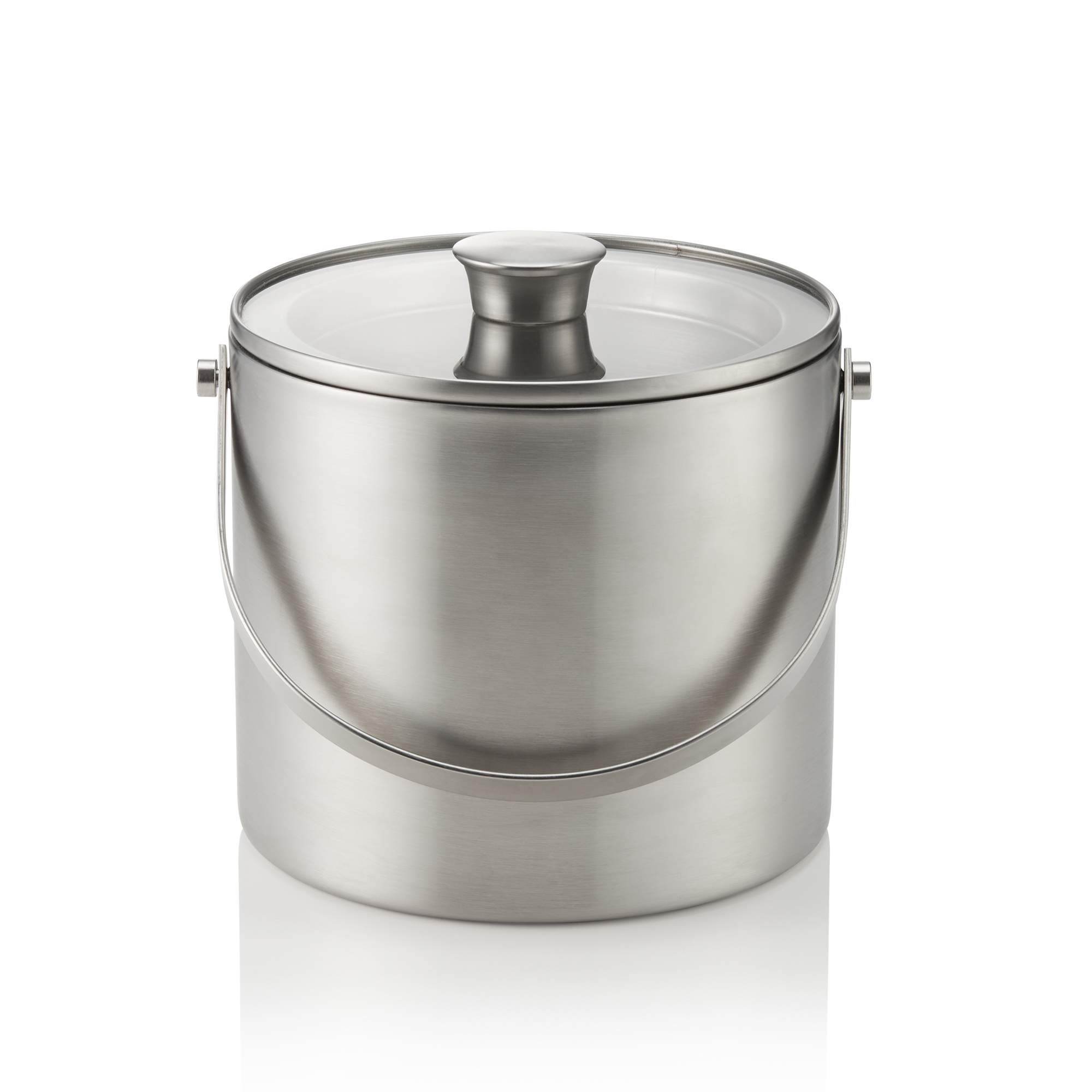 Eiseimer, mit Zange, Ø 18,5 cm, Höhe 20,5 cm, 3 ltr., mit Glasdeckel, Chromnickelstahl, Chromnickelstahl 18/10, Glas