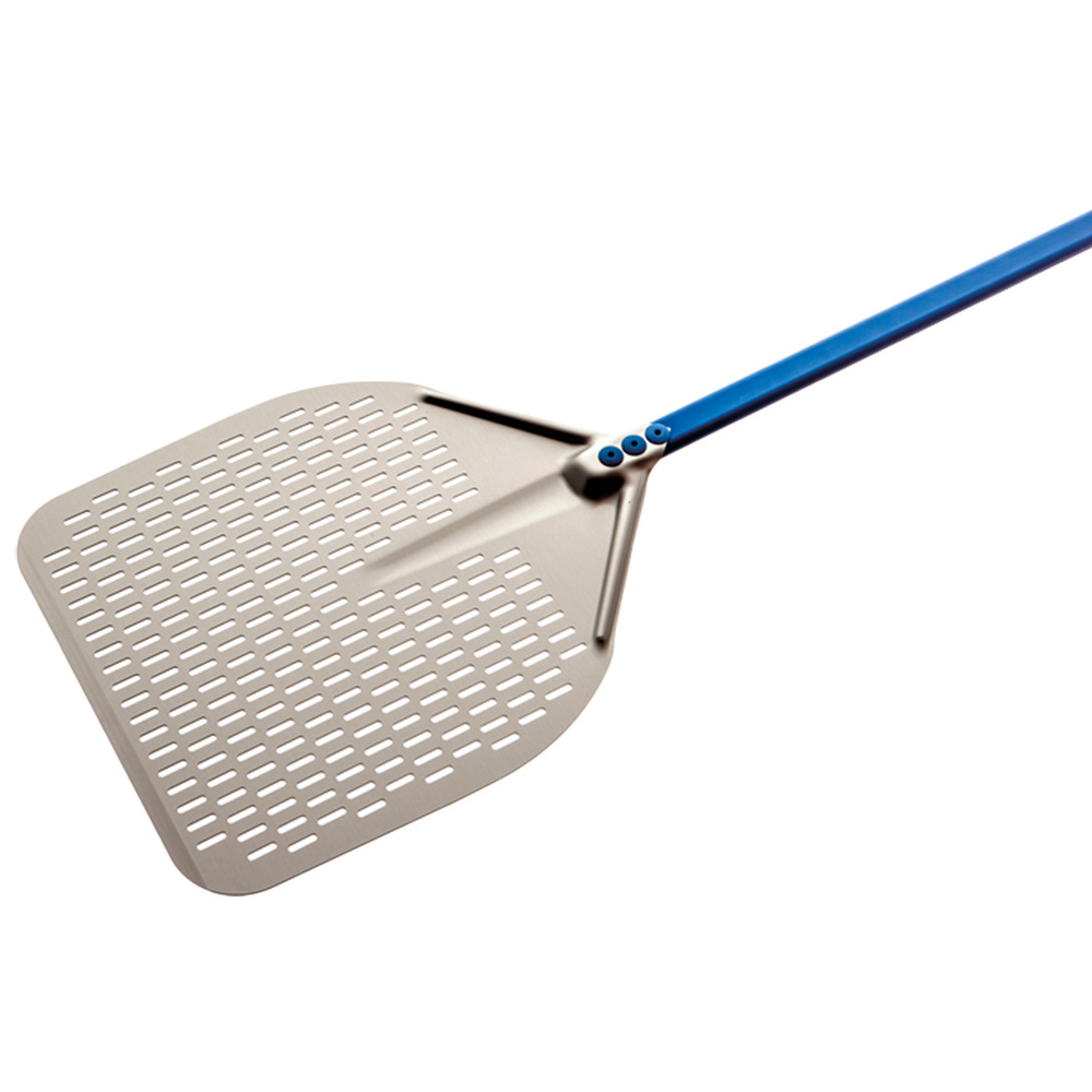 Rechthoekige schep in aluminium 330x330 mm geperforeerd