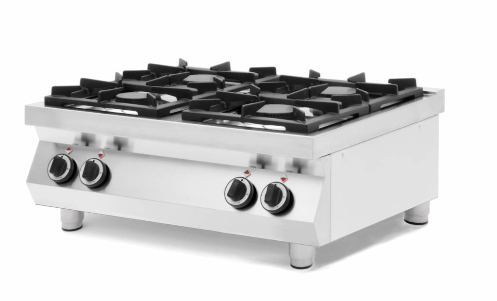 Gasfornuis Kitchen Line -  4 Pits - 2 x 3,5 kW + 2x 6 kW - Tafelmodel - 800x700x(H)310mm