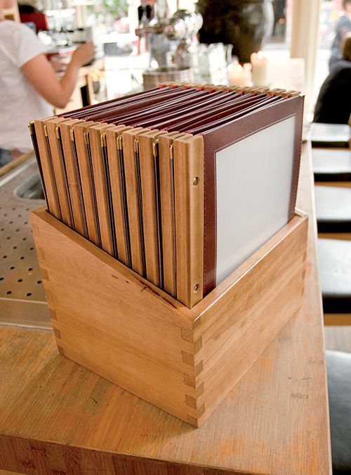 Box mit 10 Speisekarten A4 Wood | Bordeaux |370x290x210mm