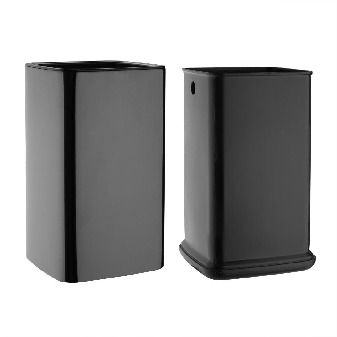 Bolero Quadratischer Abfalleimer Titanium Schwarz 10Ltr