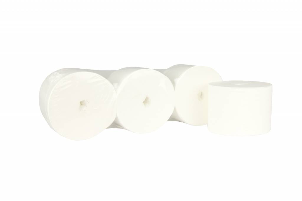 Toiletpapier zonder Kern | Coreless Jumbo | Cel 2 laags, 900 vel | 112,5 meter op Rol |(ook Pallets) Prijs per 36 Rollen