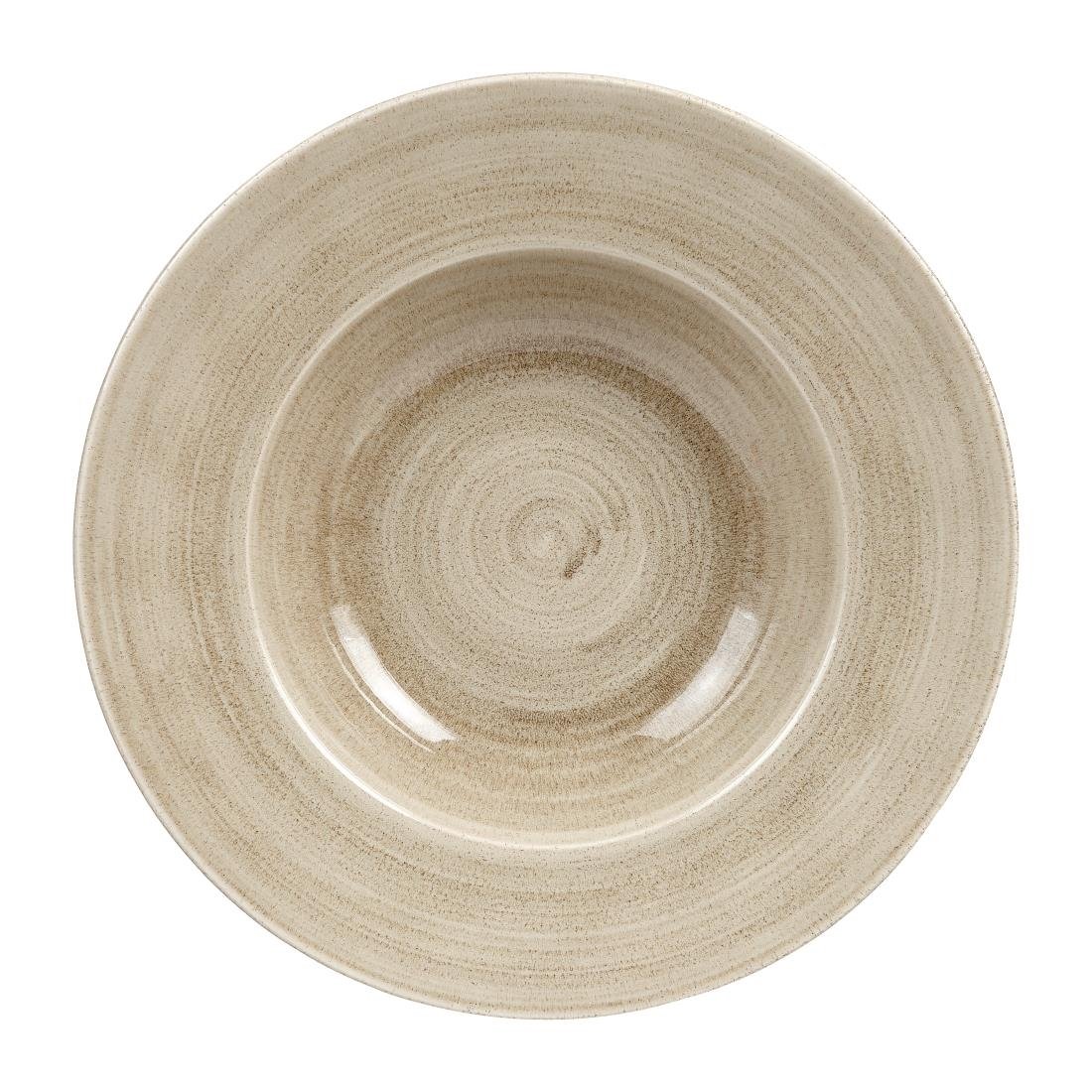 Churchill Stonecast Patina Schüssel, Antik-Optik, rund, breiter Rand, Taupe, 280 mm