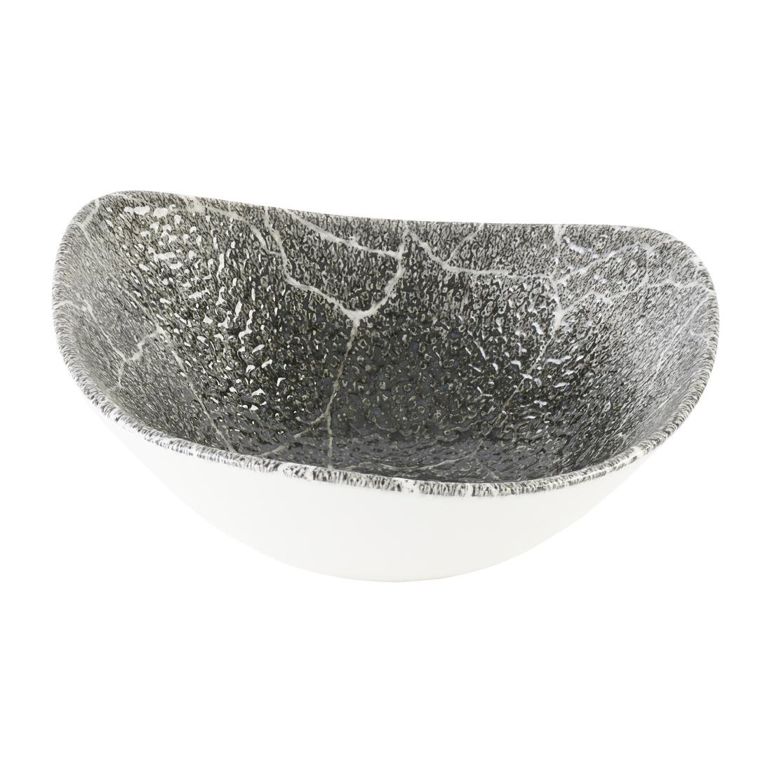 Churchill Studio Prints Kintsugi Quartz Schwarze dreieckige Schale, 185 mm, (12 Stück)