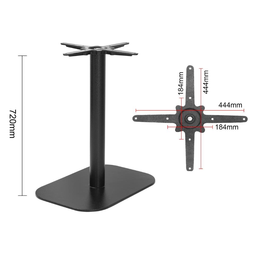 Pied de table en fonte Bolero noir 720x420x600mm