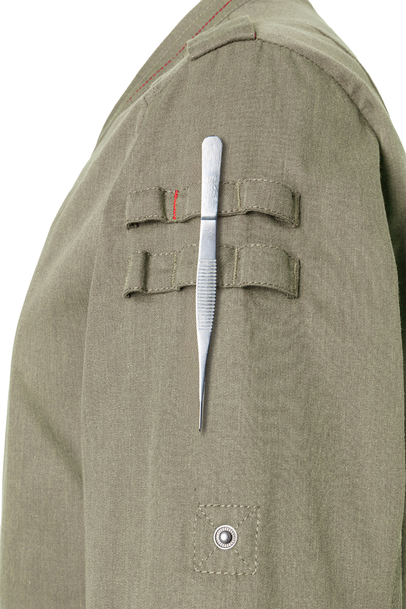 Veste de cuisine à manches longues pour hommes Denim-Style ROCK CHEF-Stage2 - Vintage Moss Green - 46