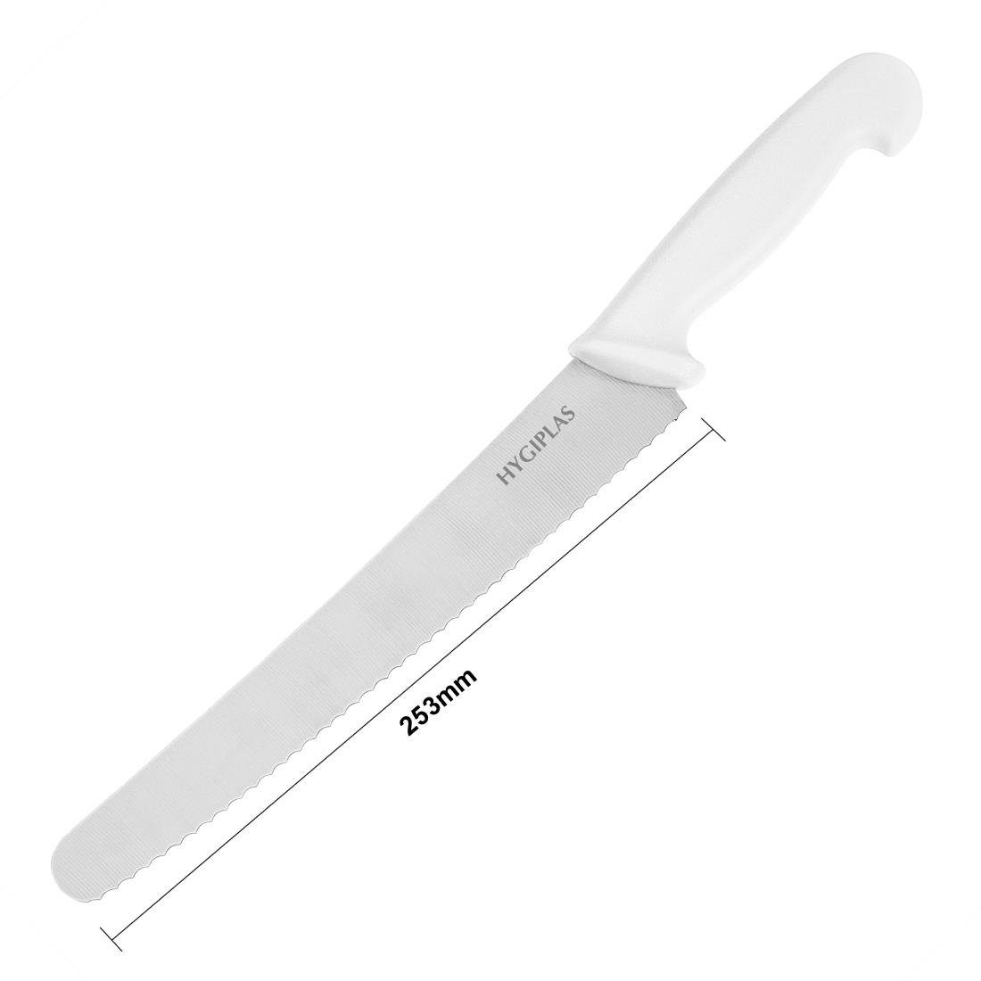 Couteau à pâtisserie denté Hygiplas blanc 250mm