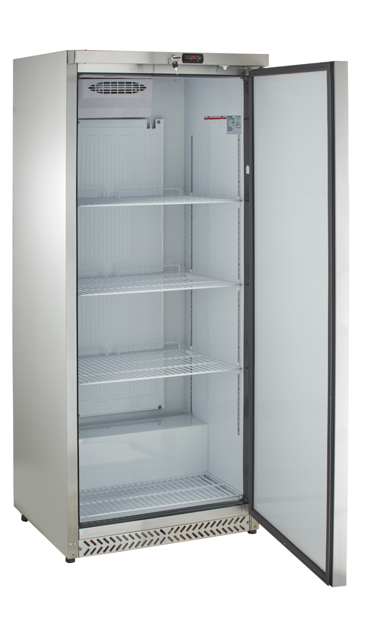 RVS vrieskast ECO 590 liter, 1 deur, afsluitbaar