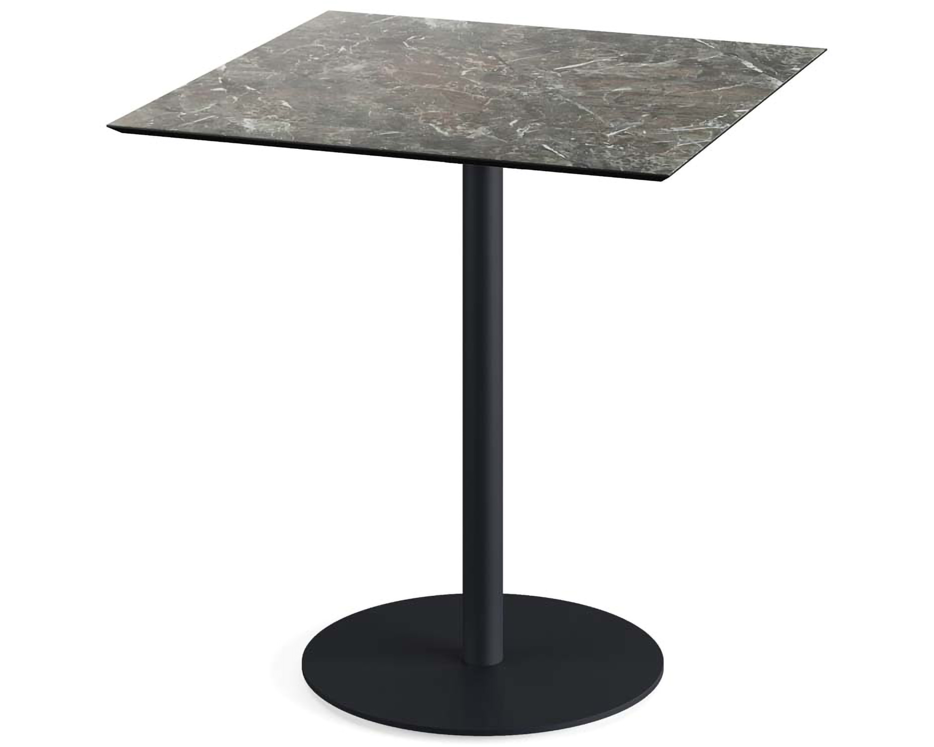 Urban terrastafel zwart frame + Galaxy Marble HPL tafelblad 70x70cm