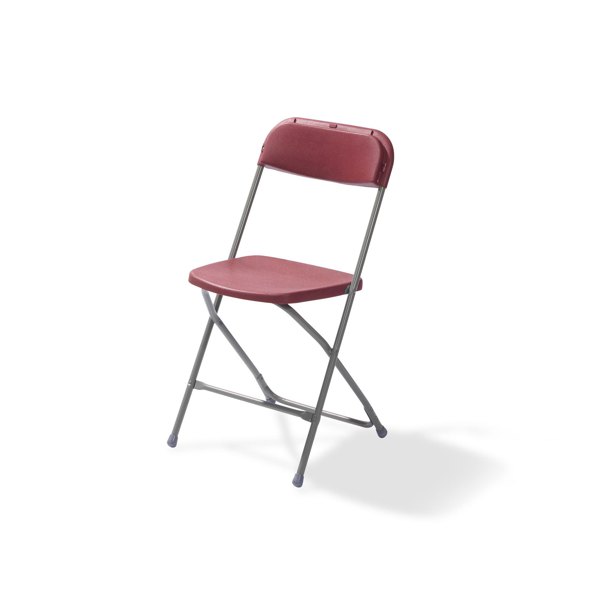 Budget chaise pliable et empilable, Gris/Bordeaux, structure en acier, 43x45x80cm (BxTxH), 50130