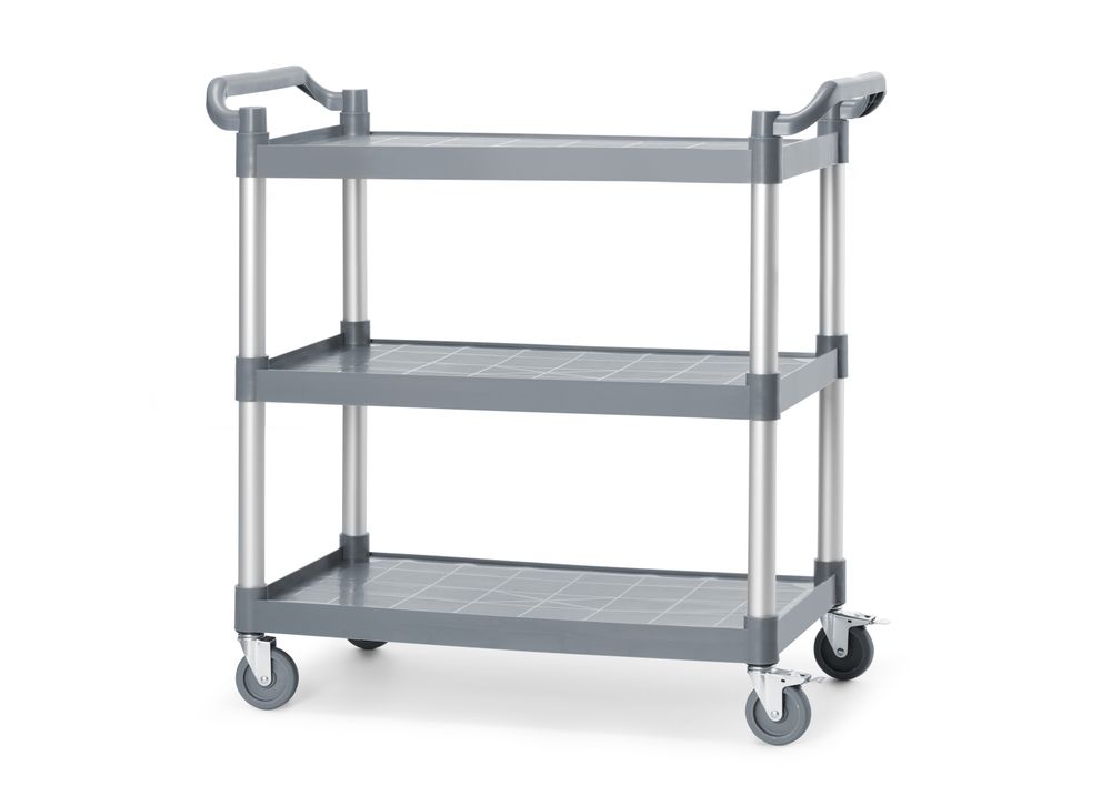 Chariot de service en polypropylène 3 étagères - grand - AmerBox - 1010x500x(H)960mm