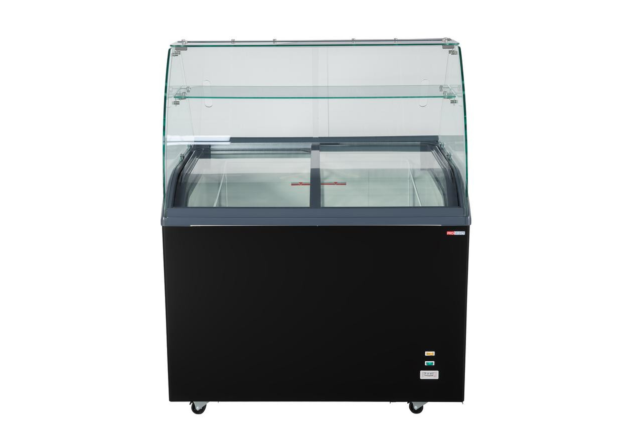 Schepijsvitrine - 6x5L - zwart - 103x68x(h)85cm