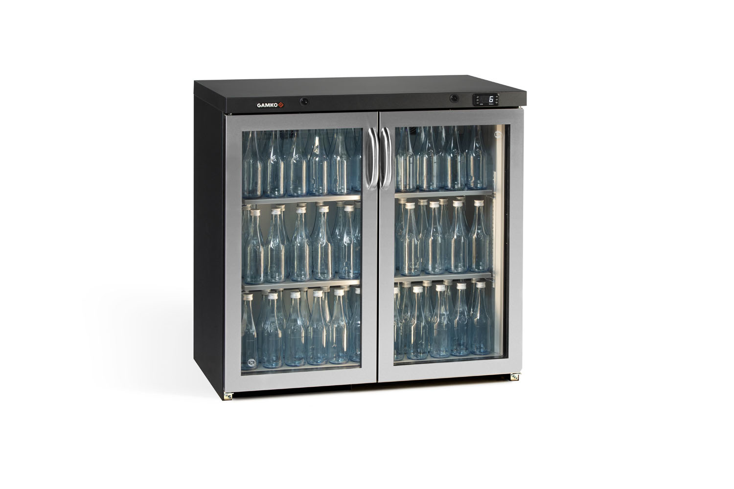 Flaschenkühlung 2-türig | Chrom | Gamko LG3/250GCS Maxiglass | 250L | Schwingtüren | 900x576x850mm