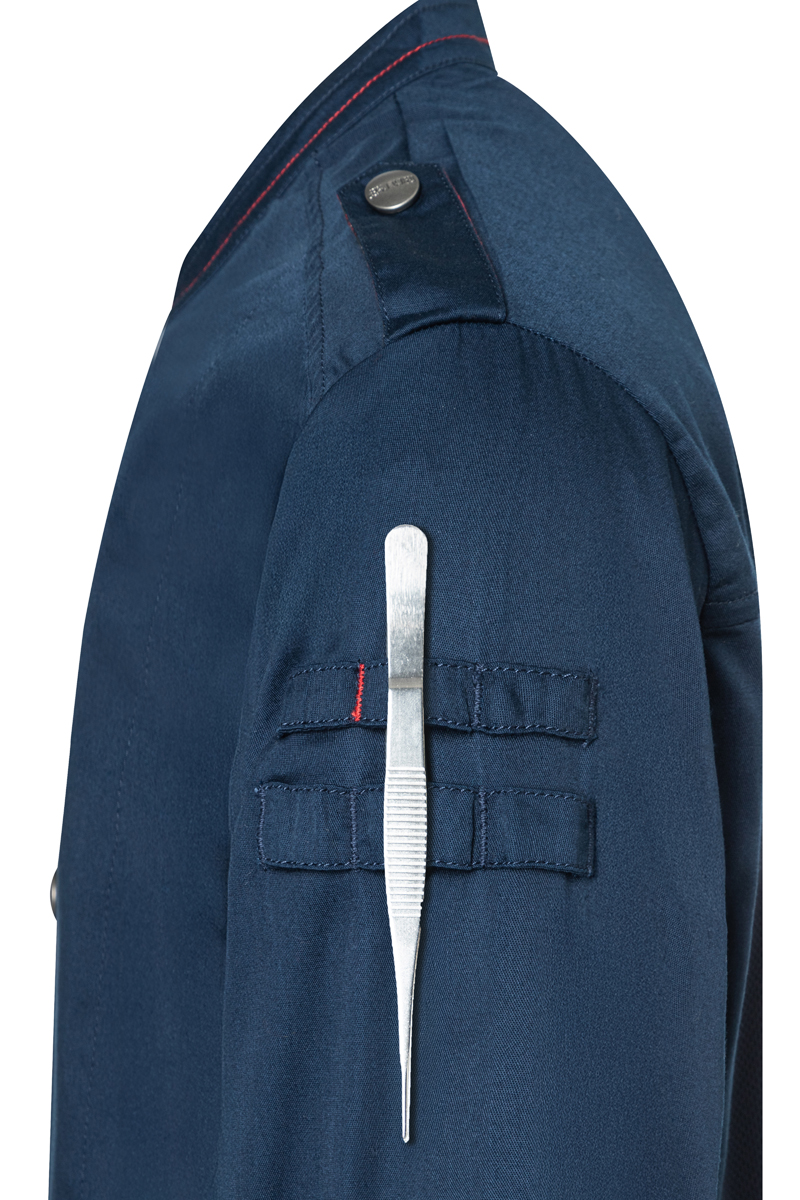 Veste de cuisine à manches longues pour homme ROCK CHEF-Stage2, en matière durable - Bleu Acier - 46