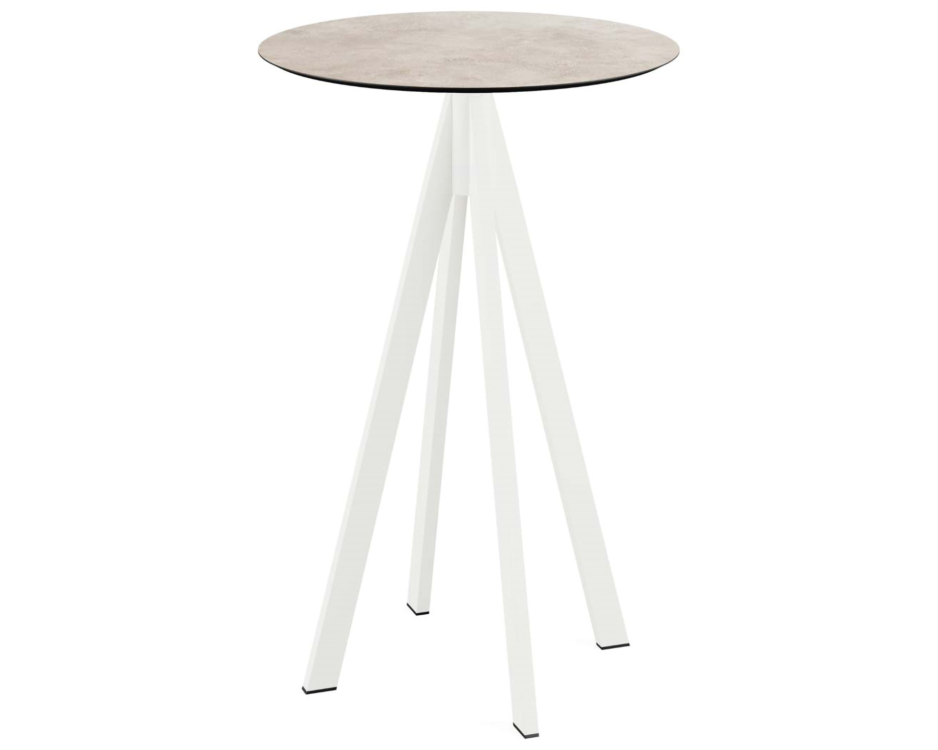 Table de bar Infinity piètement blanc + plateau HPL Moonstone Ø70cm