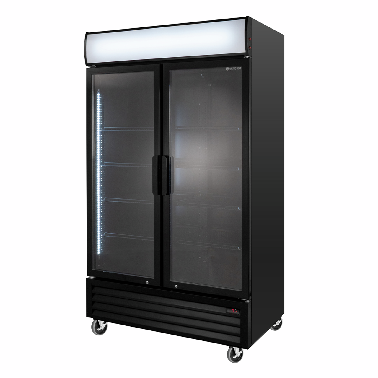 Getränkekühlschrank ECO 1000 mit Klapptüren und Leuchtaufsatz