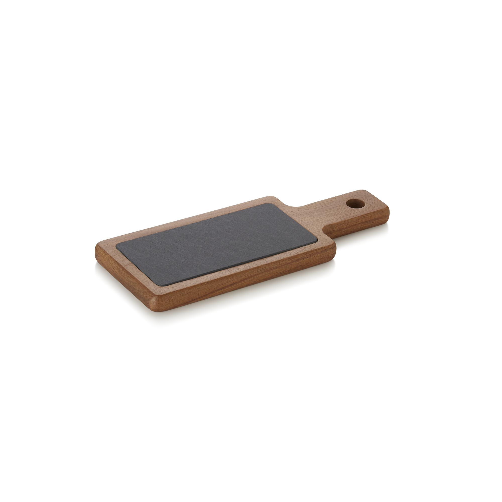 Servierbrett SLATE & SERVE, 30 x 12 x 1,5 cm, Akazienholz, Naturschiefer