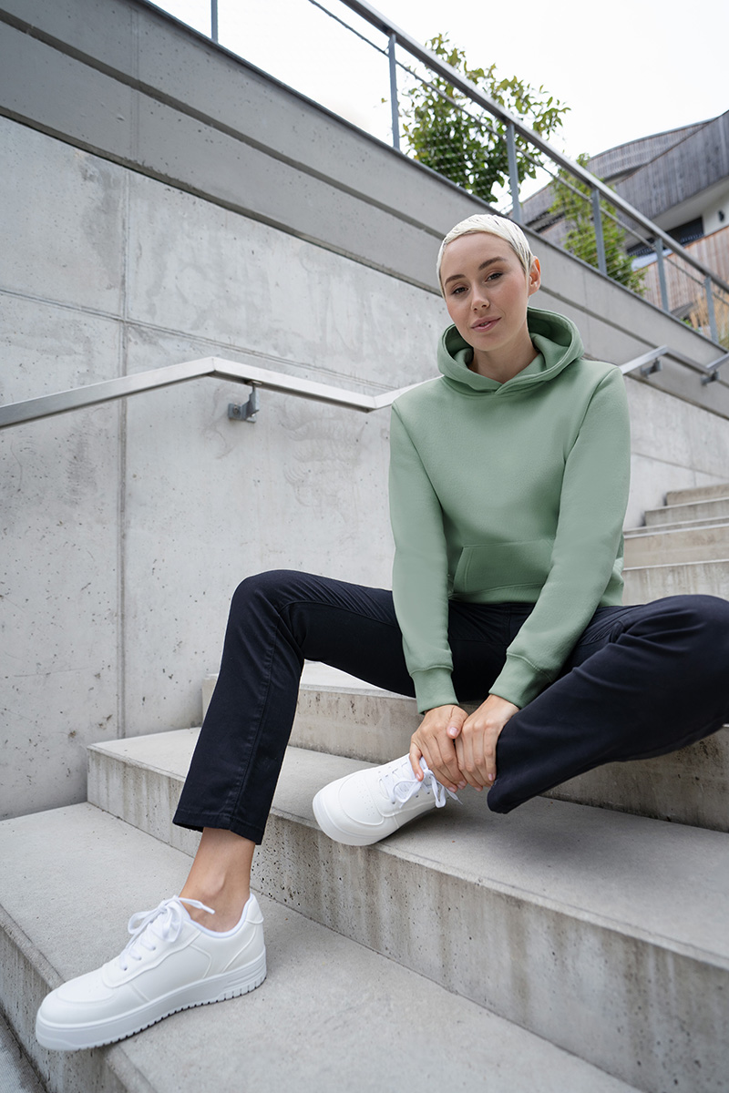 Hoodie de travail pour femme Soft-Face, en matière durable - Vert Pistache - L