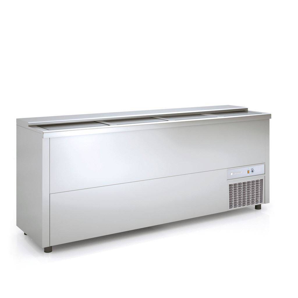 Frontbar Koelkist Aluminium | Schuifdeksel | BE250-A | 2480x55x(H)85cm