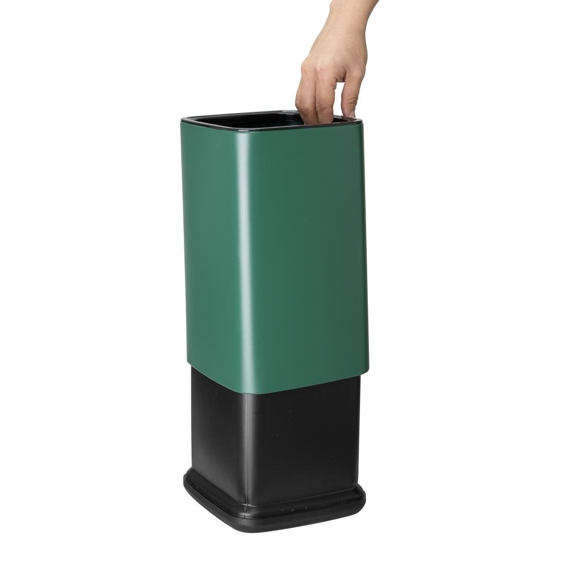 Bolero Quadrat Abfalleimer Grün 7Ltr