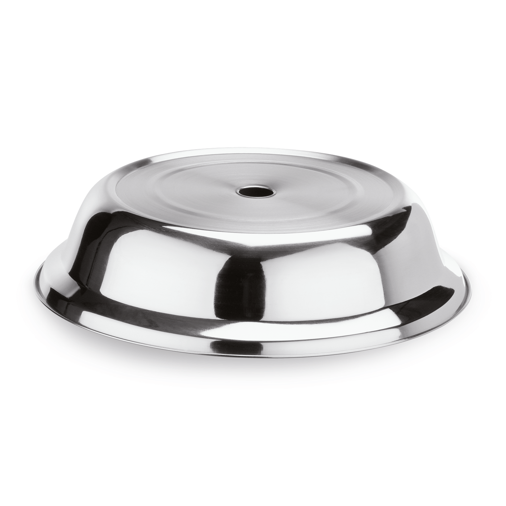 schotelbel met condensopening, Ø 27 cm, roestvrij staal