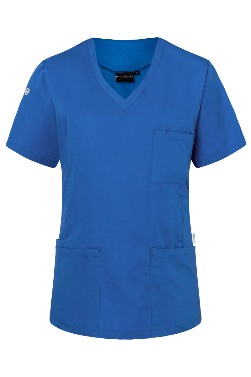 Kurzarm Damen-Schlupfkasack Essential, aus nachhaltigem Material - Königsblau - L