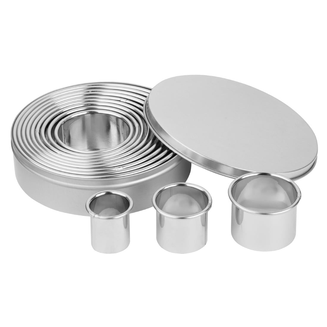 Vogue Edelstahl Runde Glatte Ausstechformen (12 Stück)