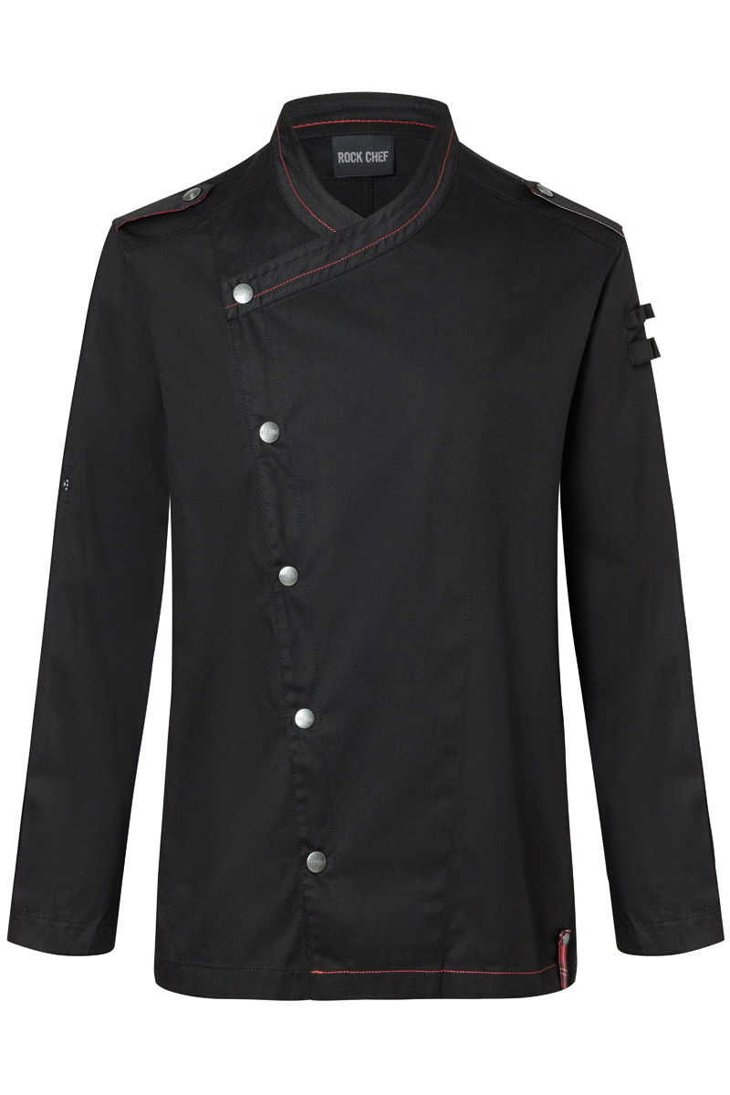 Veste de cuisine à manches longues pour hommes ROCK CHEF-Stage2 - Noir - 46