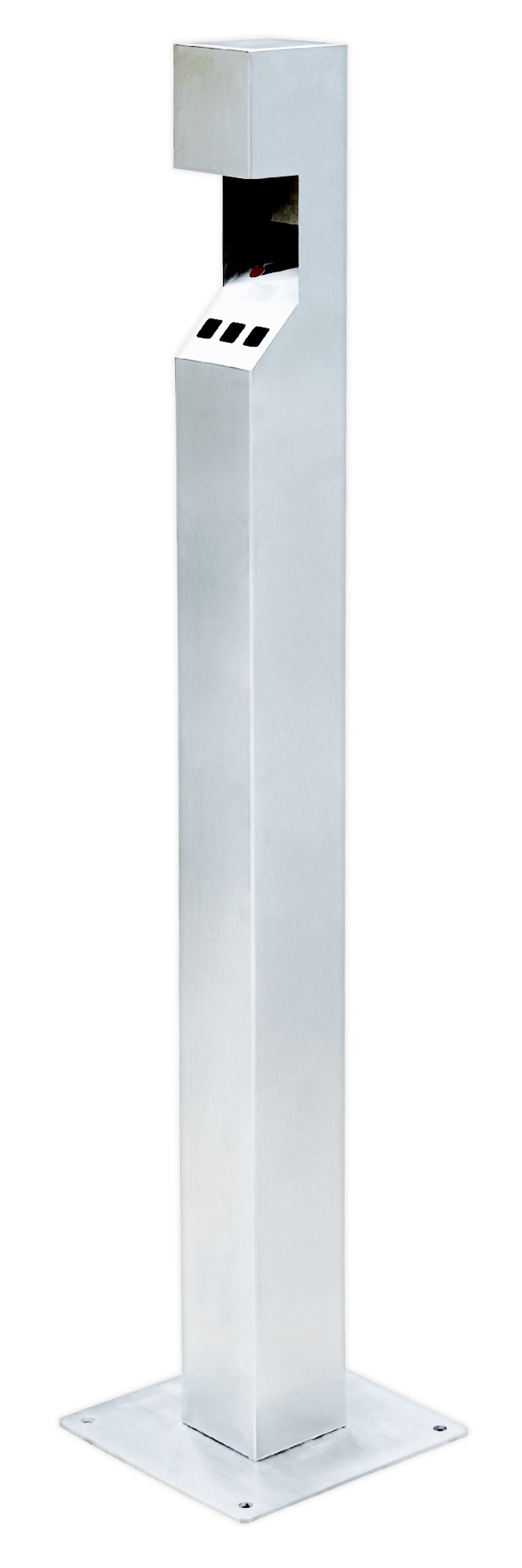 Standascher Gebürsteter Edelstahl | 100x100x(H)1180mm